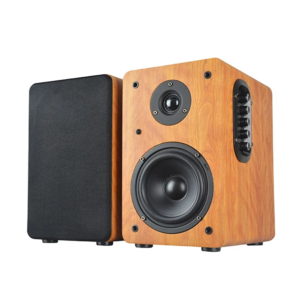 

Wooden Bass Treble USB Wireless Stereo Sound Hi-Fi Studio 100W 5 Inch Tweeter Karaoke 2.0 Bookshelf Active Powered Speaker
