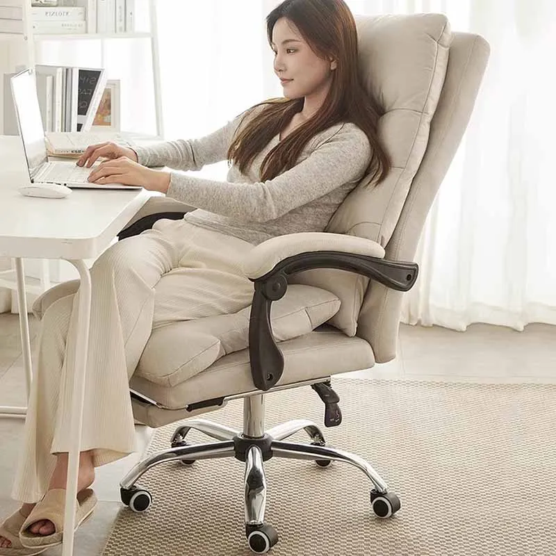 Leather Waterproof Office Chair Disain Design Computer Swivel Chair Neck Headrest Pillow Silla De Oficina Office Furniture