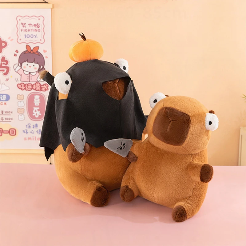 

Funny Capybara 60cm Plush Toy Cute Robber Masked Stuffed Animal for Kids Birthday Xmas Gift Soft Cuddly Pillow
