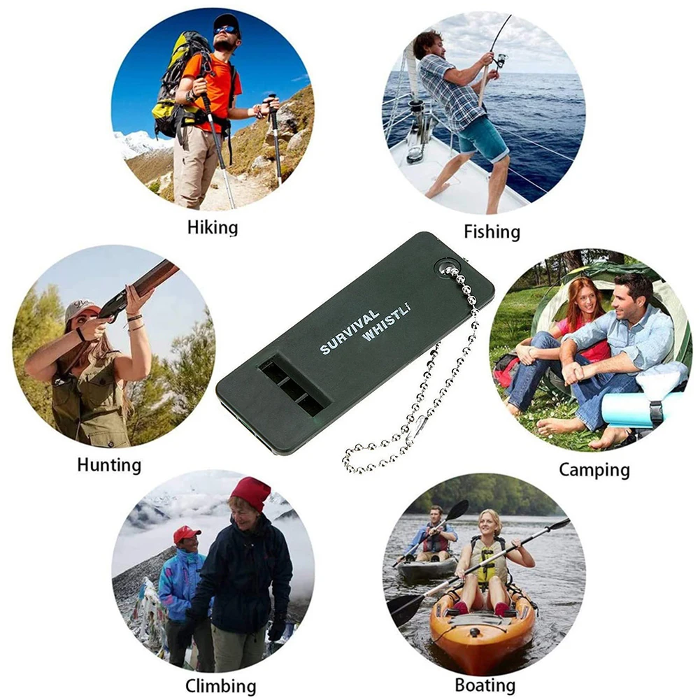 3-Frequency Whistle High Decibel Outdoor Survival Whistle Rescue Signaling First Aid Tool for Hiking Camping Mountaineering