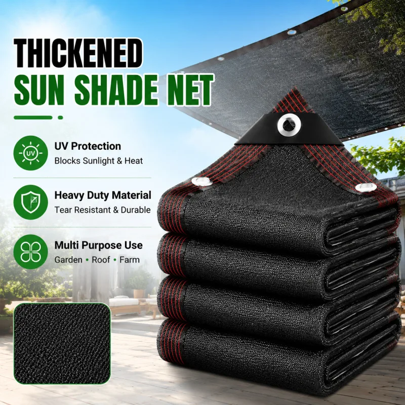 Sun Shade Net High Density Cools Up to 20℃ UV Protection, Thickened Anti-Aging Reinforced Edges &amp; Corners for Patio
