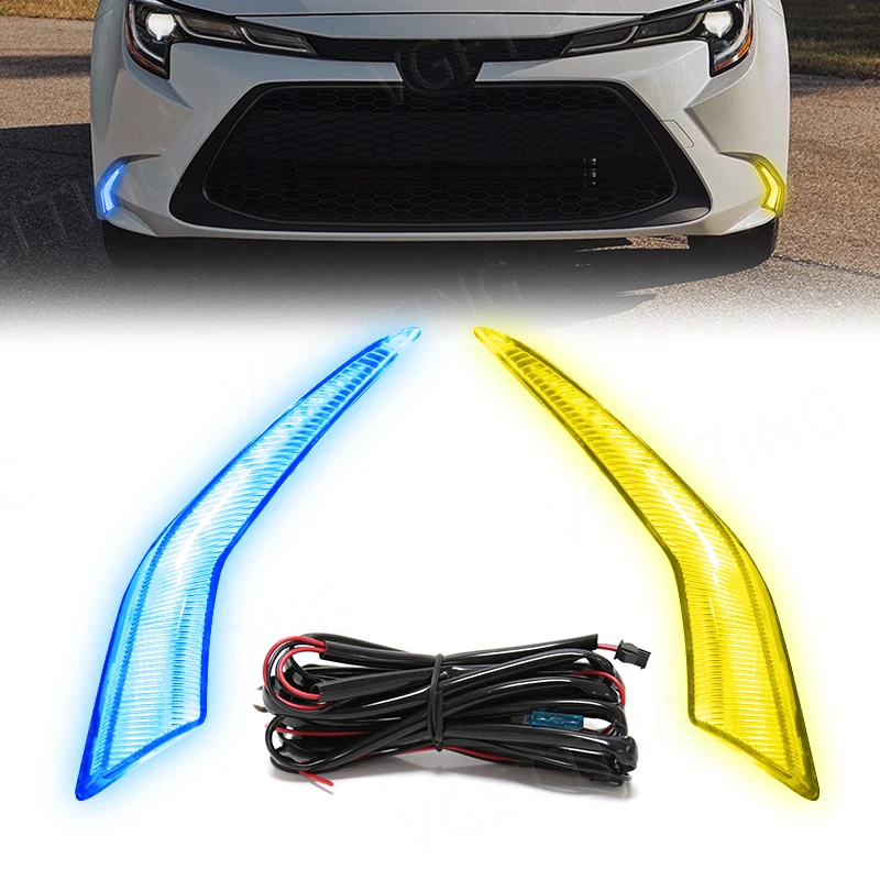 For Toyota Corolla Hybrid Levin 2019 2020 2021 2022 Led Daytime Running Light DRL Tricolor Auto Driving Fog Lamps Daylights 12V