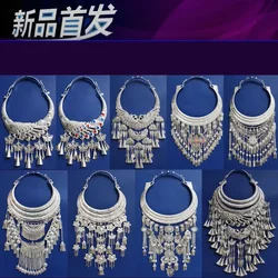 Miao Dong headgear, hat collar, handmade silver performance costume wall painting with 1 piece