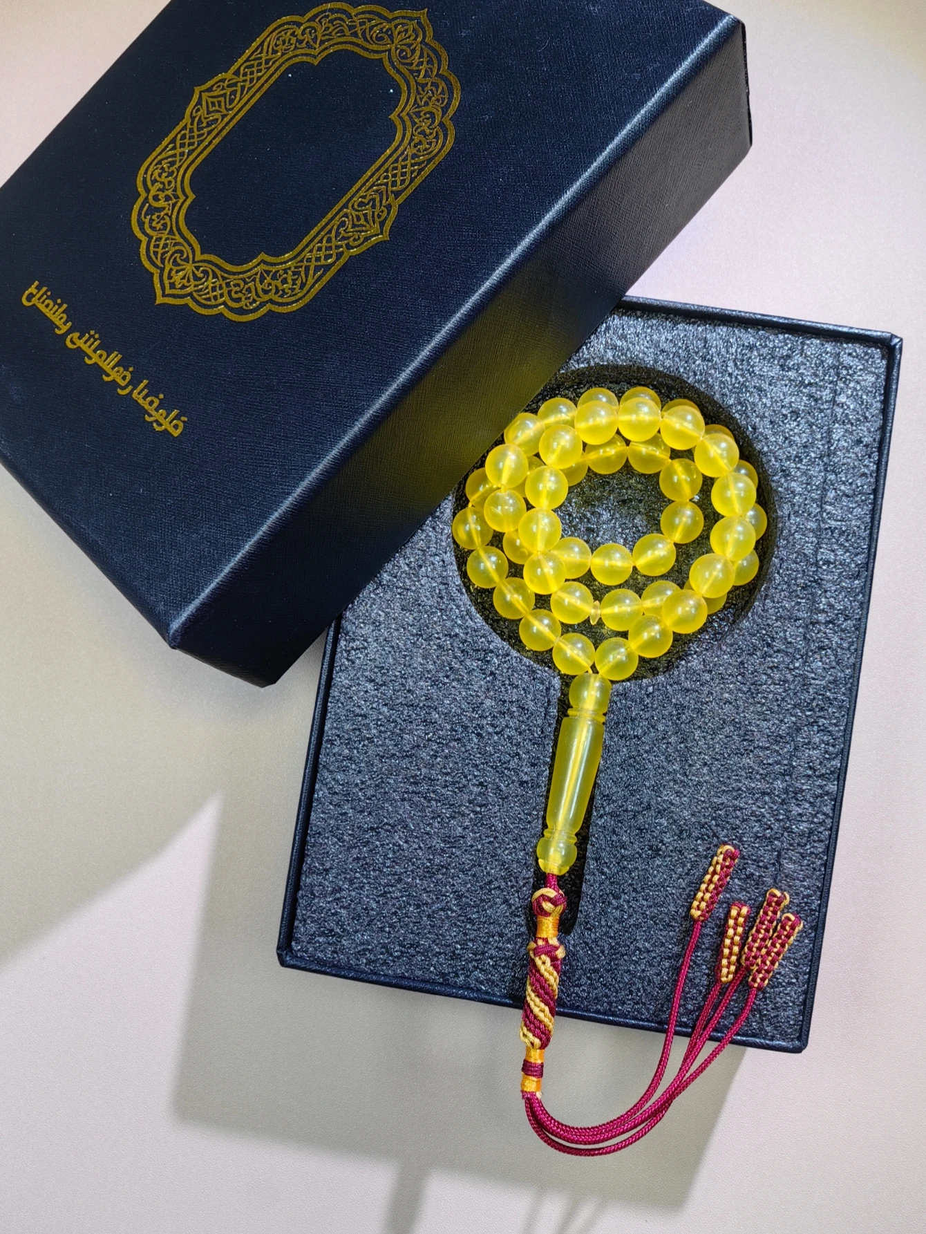 Handmade 45 Beads Islamic Tasbih Prayer Beads with Tassel, Unisex Religious Rosary Accessories, Exquisite Gift Box Packed, Ideal