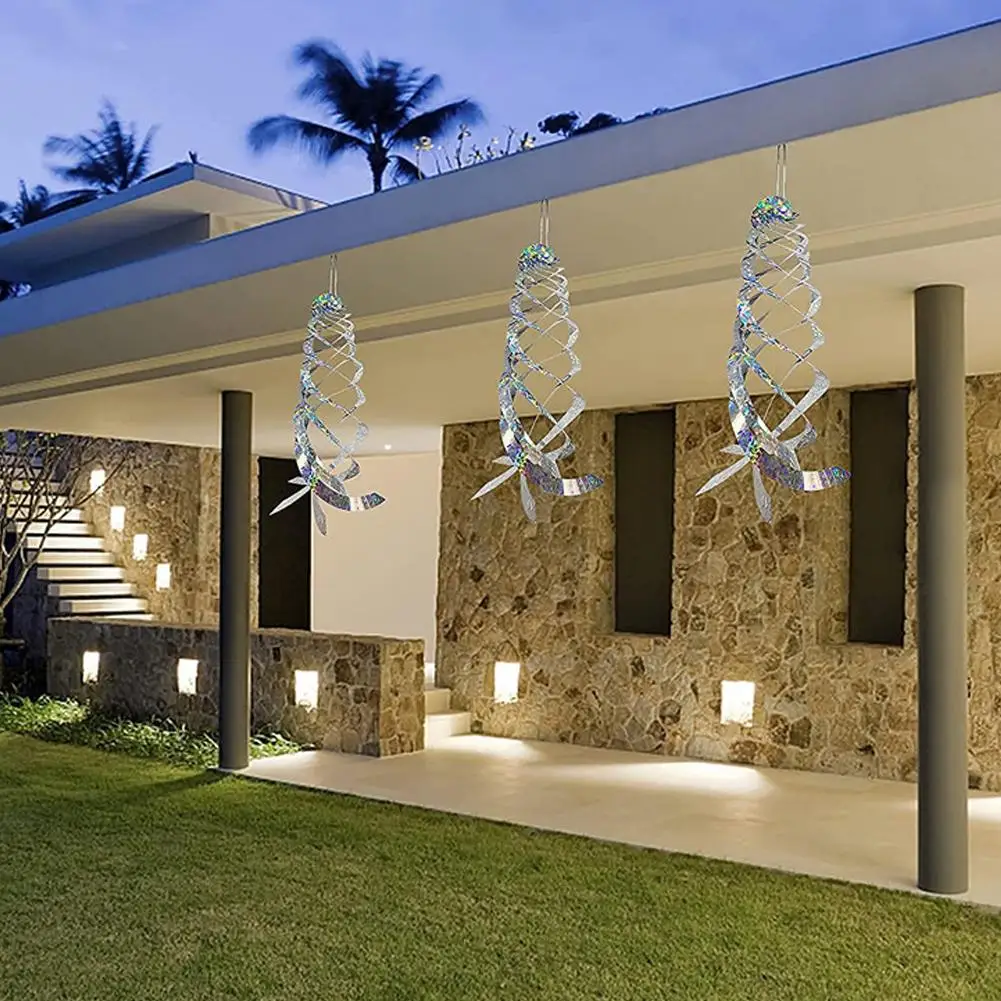 1Set Bird Repellent Reflective Film Laser Bird Repellent Reflective Film Farm Garden Bird Repellent Silver Hanging Wind Chime