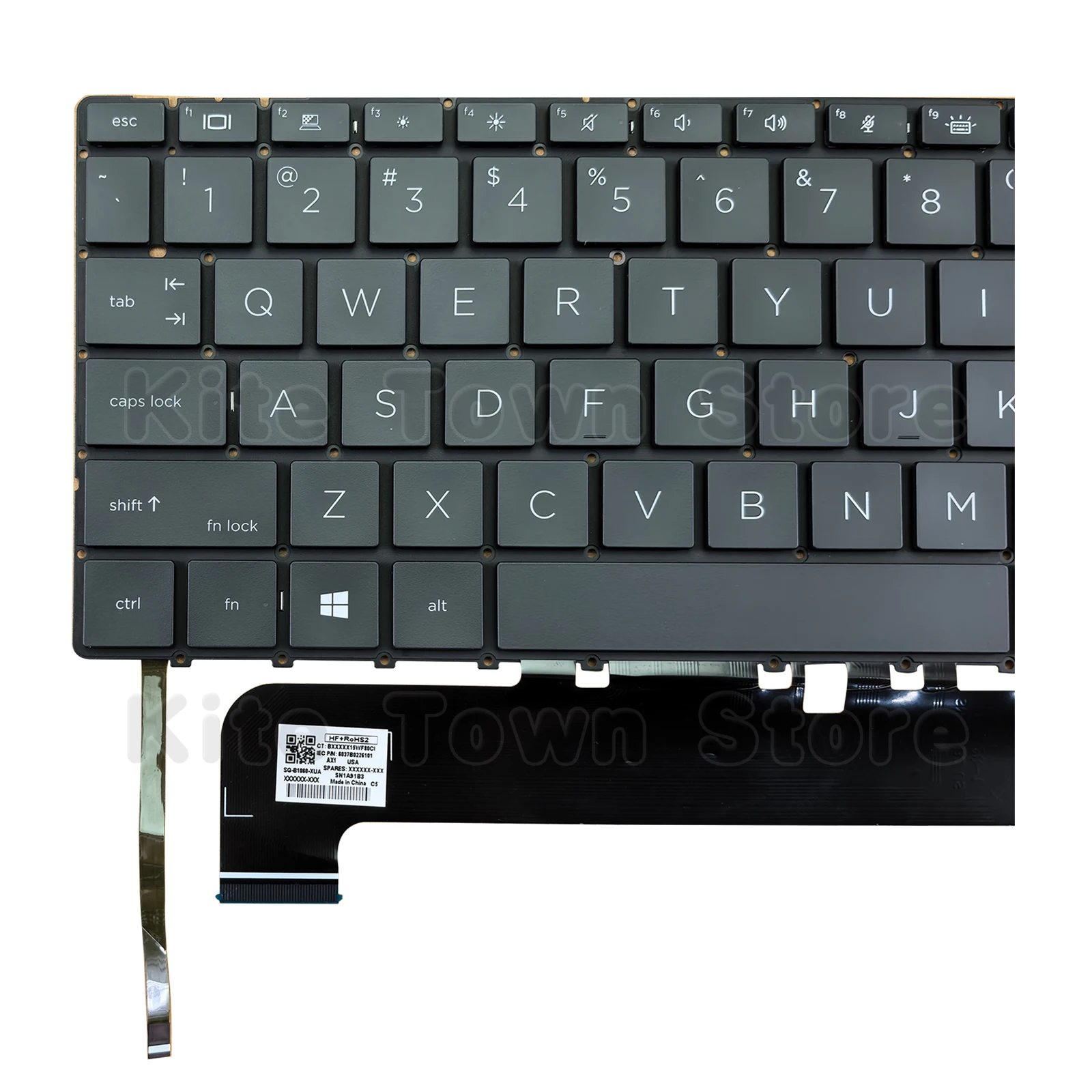 Keyboard Laptop AS Baru dengan Lampu Latar untuk HP Elite Dragonfly G3 G4 Hitam Tanpa Bingkai