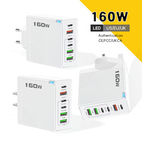 160W Fast Charging USB Type C Charger PD USB Quick Charge 3.0 Wall Phone Adapter For iPhone Xiaomi Huawei Samsung EU/US/UK Plug