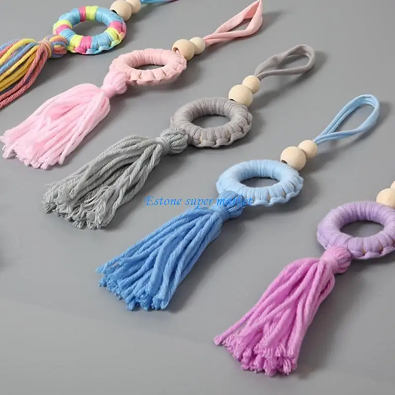 090b carro para assento brinquedo pendurado chocalho pingente anel brinquedo para berço carrinho com borla corda algodão para