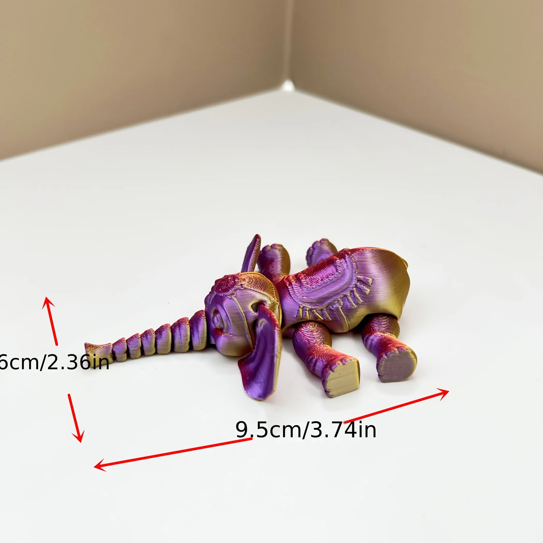 3D Printed Elephant Articulated Animal Model, Collectible Figurine for Desk & Gift