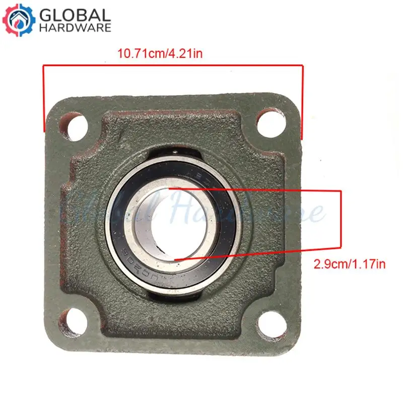 ตลับลูกปืน UCF206 ขนาด 29 มม. แบบ 4 รูยึด พร้อมหน้าแปลนสี่เหลี่ยมและปะเก็น