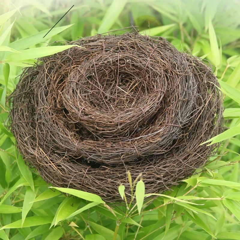 Stro Ronde Rotan Vogelnest Papegaaienkooien Papegaaien Duiven Warm Beddengoed Nest Rotan Weven Beddengoed Vogel Spelen Kauwen Vogel Speelgoed