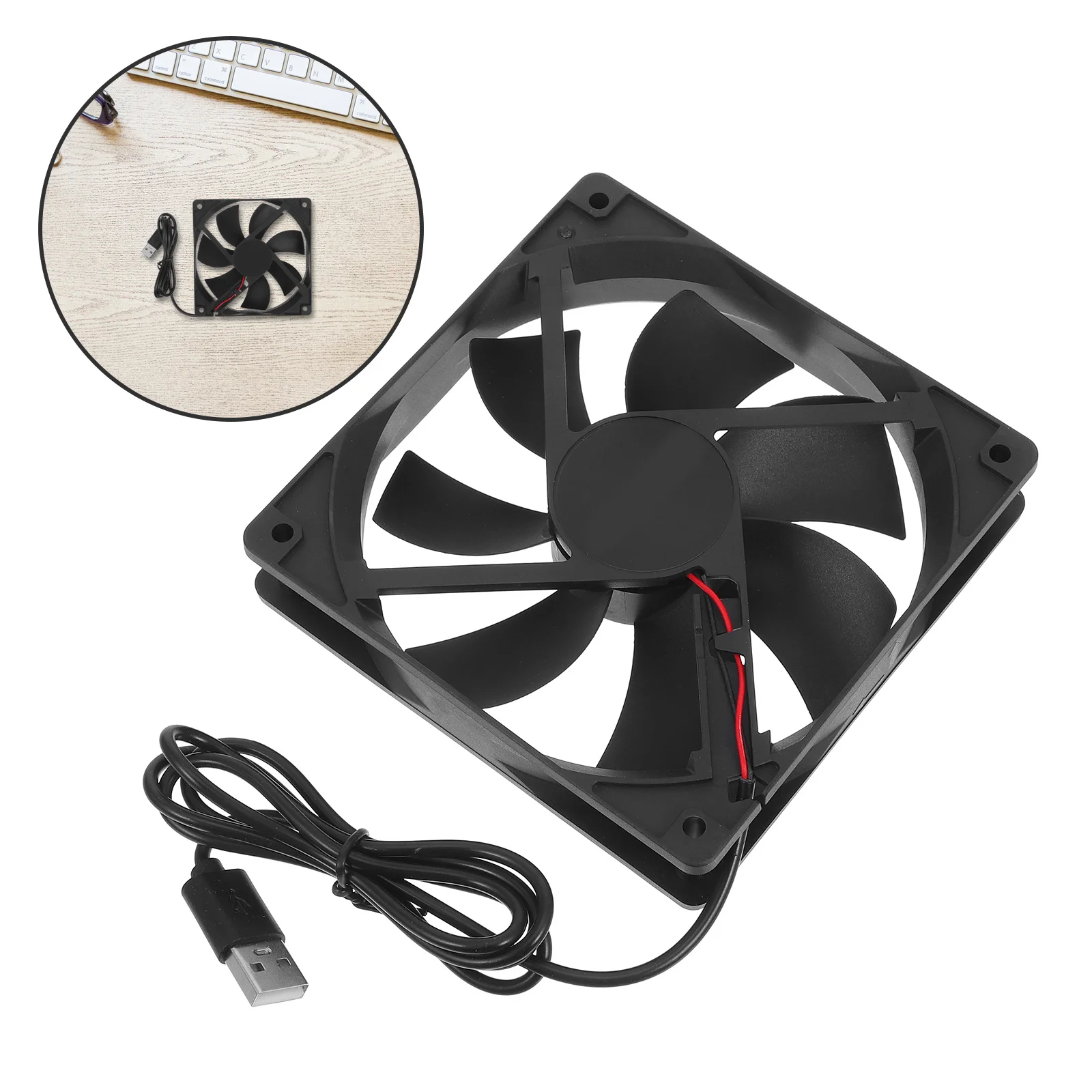 

Бесшумный охлаждающий вентилятор с высоким воздушным потоком, 12 см, питание от USB, 18 дБ, низкий уровень шума для маршрутизатора, черный USB-вентилятор 12 см