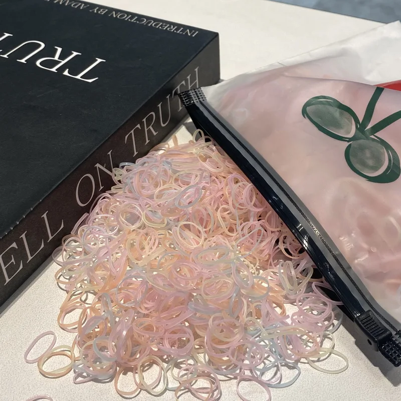 2000 Stück Einweg gummibänder Baby Haar elastische haargummi mädchen Pferdes chwanz Haar gummi Kinder Haarschmuck – Detail 19