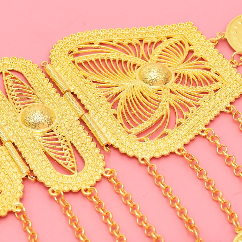 Coins Charms Body Chains For Women Tassels Glossy Metal Carved Butterfly Belly Dance Chains Bohemian Ethnic Wasit Chains Female