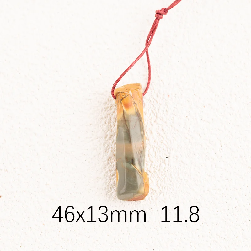 Multi-Color Picasso Jasper Carving Pendant for Necklace Fashion Handmade Jewelry Charm Gift Accessories 46x13mm 11.8g