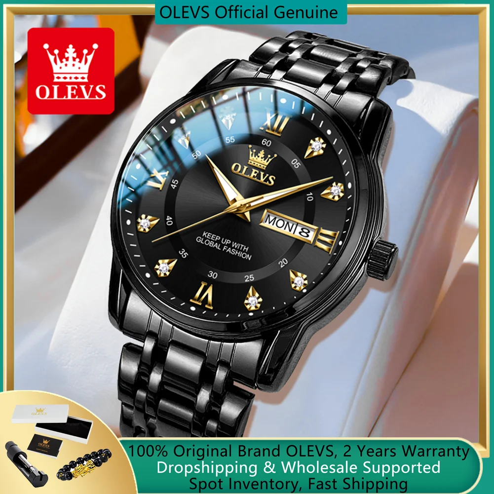 

Luxury Top Brand OLEVS Quartz Watch for Men Stainless Steel Waterproof Watches Classic Business Men's Wristwatch (Exclusive New)