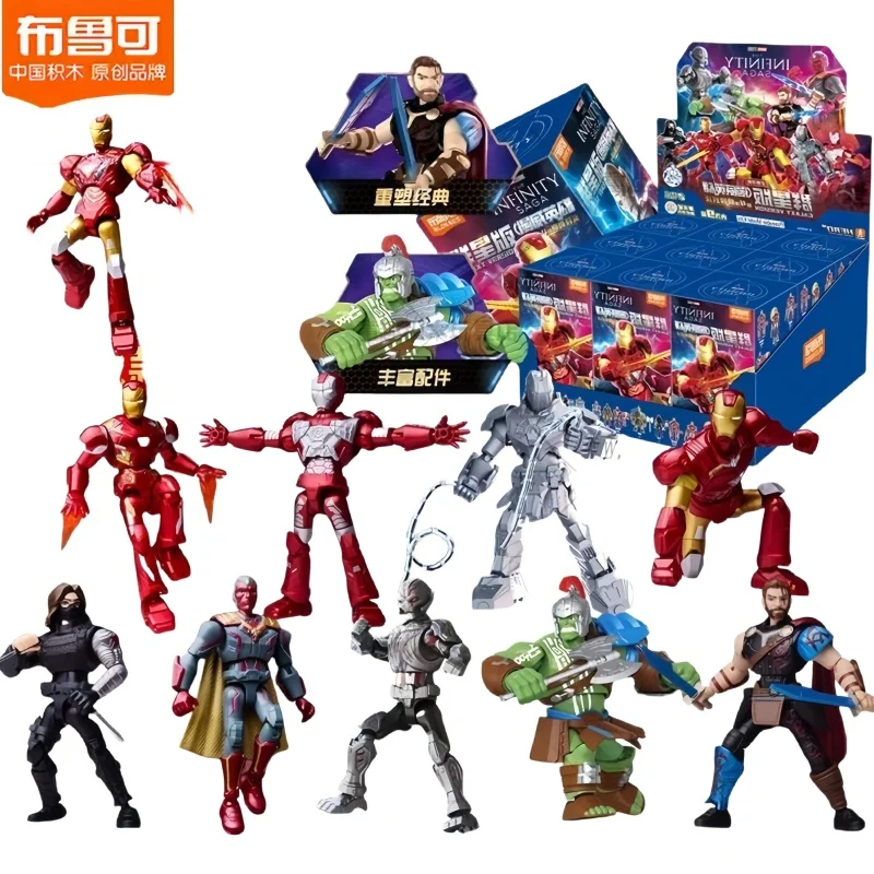 

Горячая новинка Blokees Marvel Фигурка слепая коробка The Infinity Saga Фигурка Железного человека Игрушки Mk6 Mk5 Thor Hulk Сборка Модель Комплект Подарок