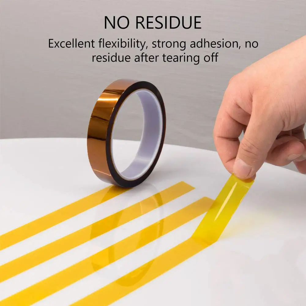 High Temp Tape Polyimide Gold Heat Resistant Adhesive Tape Battery Wire Insulation Antistatic Circuit Board Protection Tapes