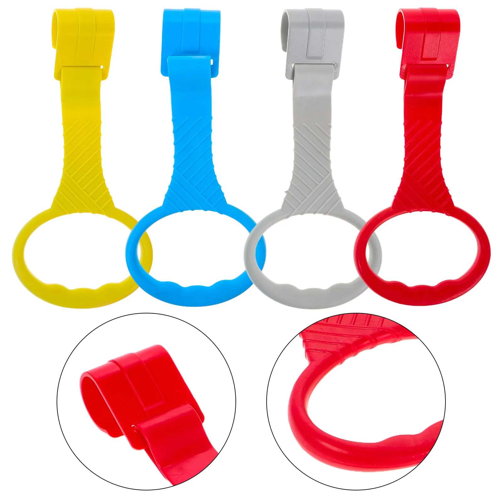4Pcs Baby Standing Pull Up Rings Crib Support Handles Infant Walking Trainer Playpen Nursery Assistance Pull Up Ring