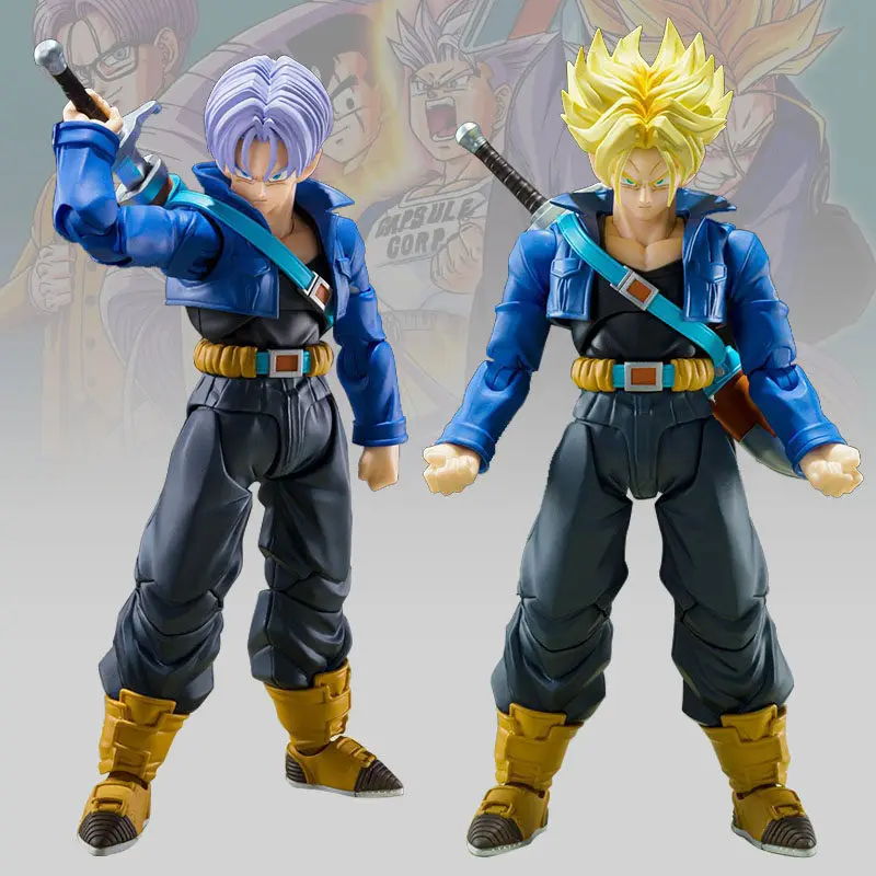 Figura de Acción de Trunks Super Saiyan de Dragon Ball Super de 15 cm, KO SHF, con Cabezas Intercambiables, Modelo Articulado de Anime, Juguete Coleccionable, Regalo