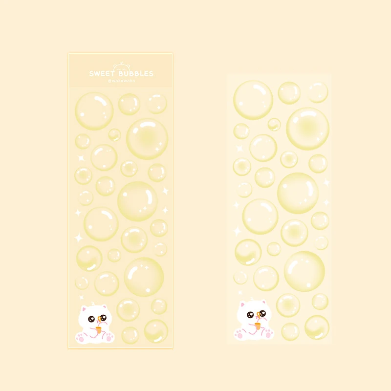 Korean Stickers Wholesale Original Transparent Bubble Ins Style Cute Hand Account with Card Stickers