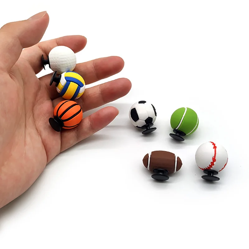3D Balls Shoe Charms Accessories Basketball Football Rugby Tennis Shoe Decorations Pins for Clog Woman Men Football Clips