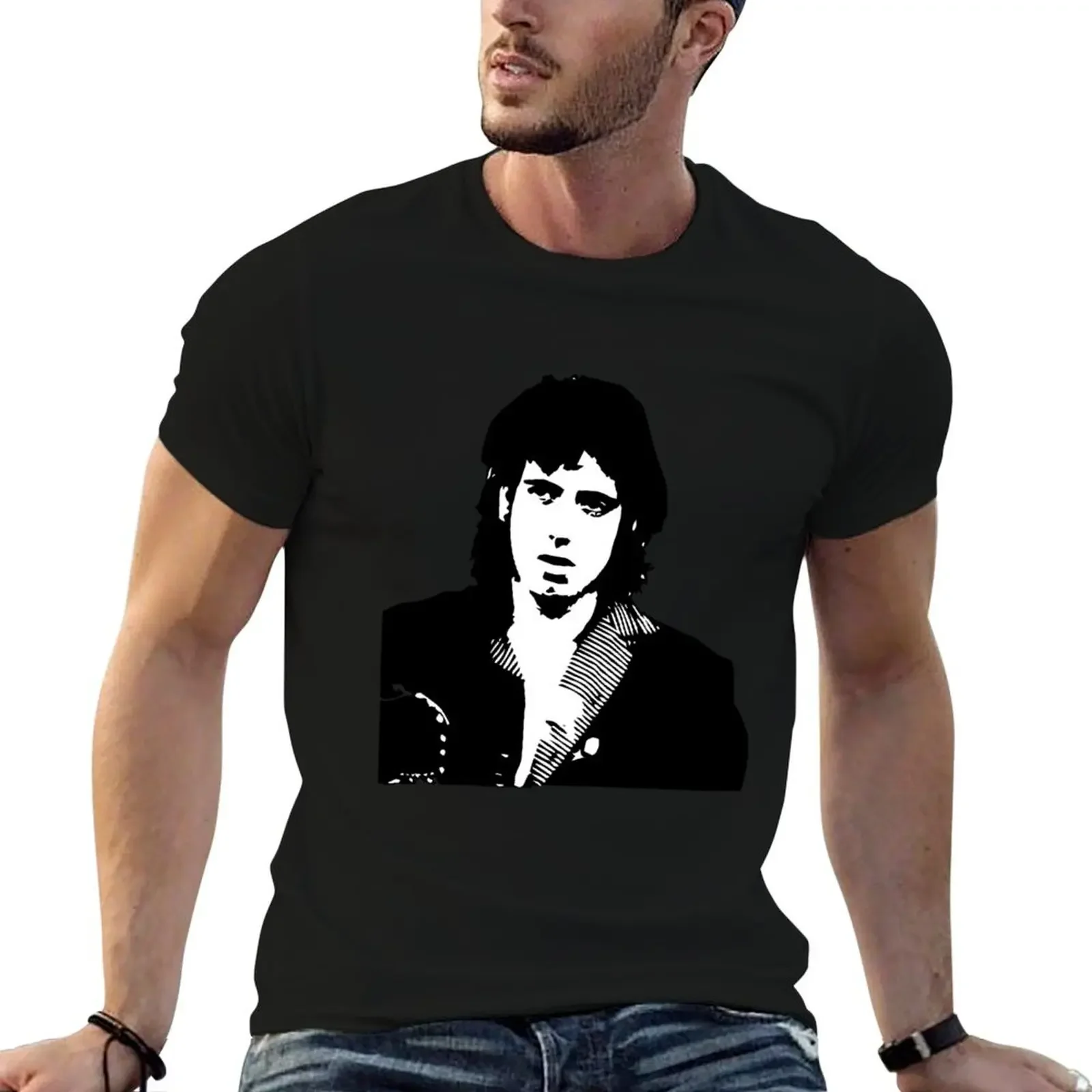 Mick Jones The Clash Stencil T-Shirt anime tshirt anime figures mens champion t shirts