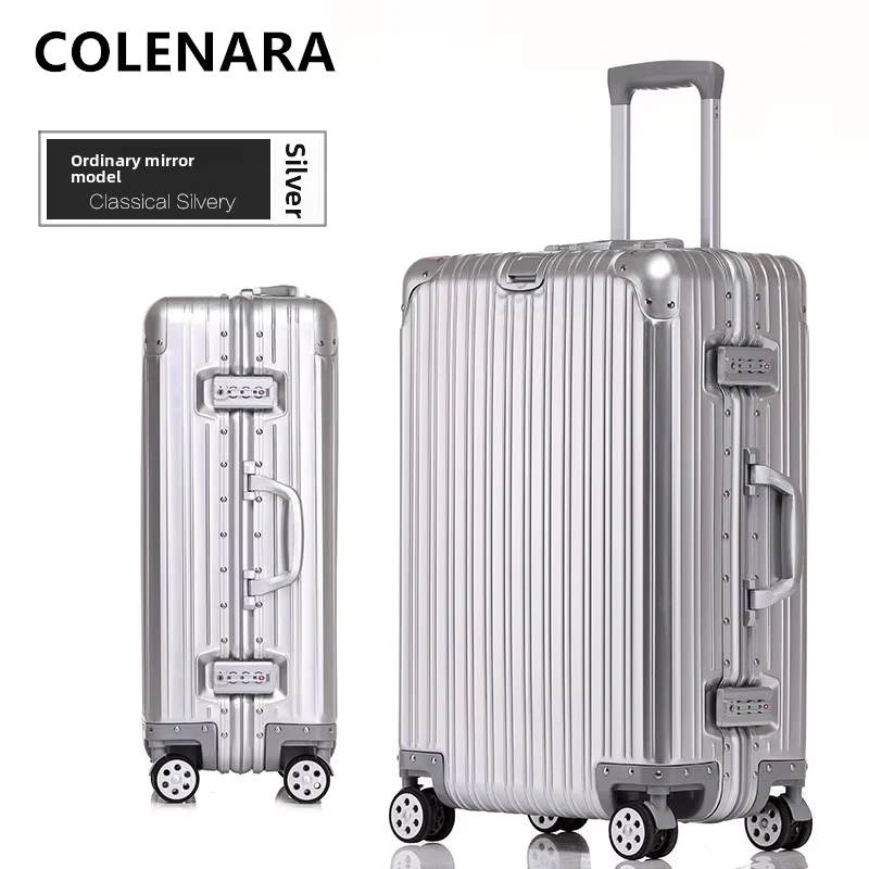 COLENARA Luggage 20 Inches All Aluminum Magnesium Alloy Boarding Box 24