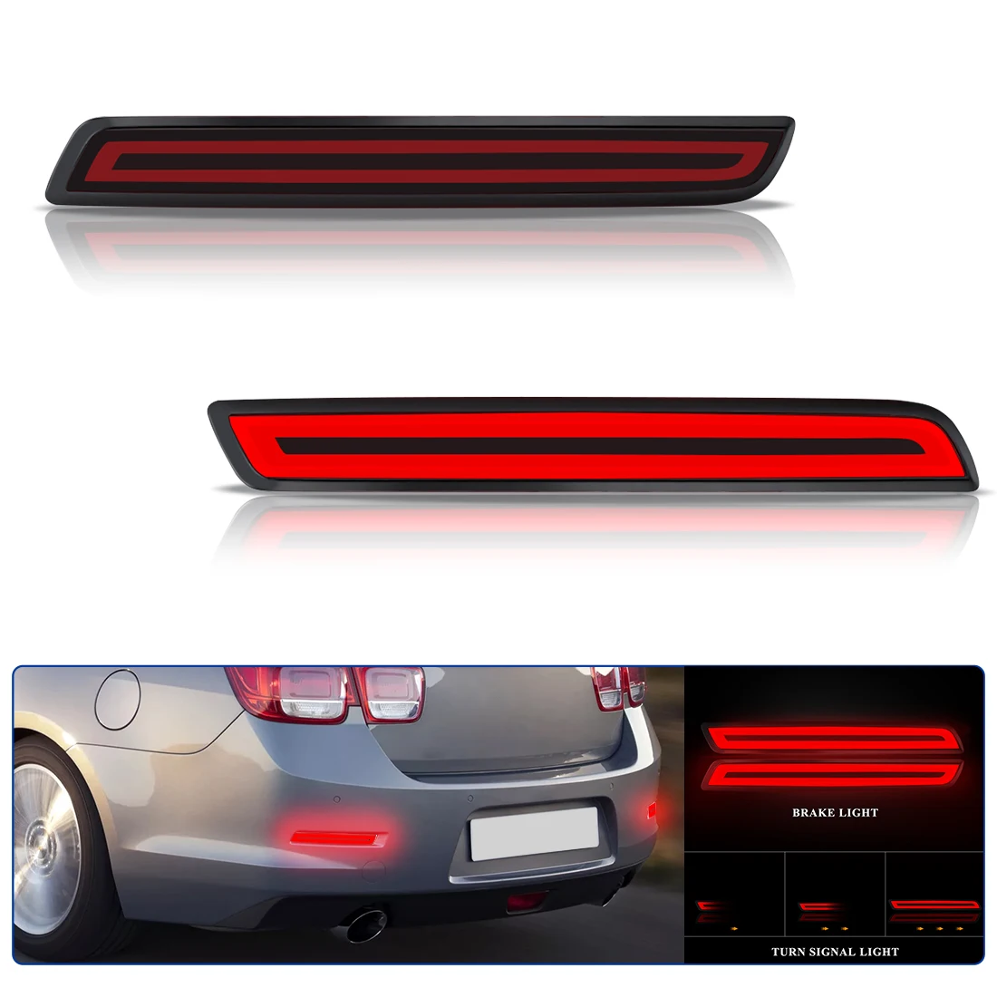 

Rear Bumper Light For Chevrolet Malibu 2013 2014 2015 Brake Taillight Turn Signal Lamp Reflector Driving Warning Light 12V