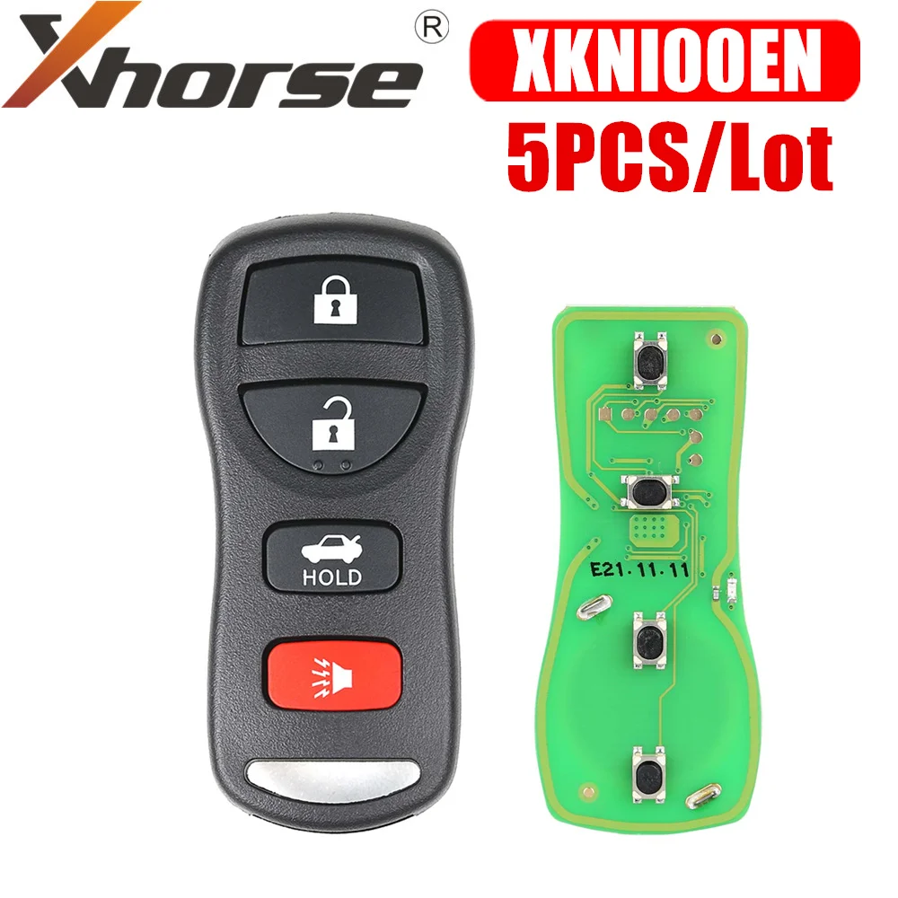 

Xhorse XKNI00EN Universal Wire Remote Key 3+1/ 4 Buttons for Nissan Type 4 Buttons 5PCS/Lot