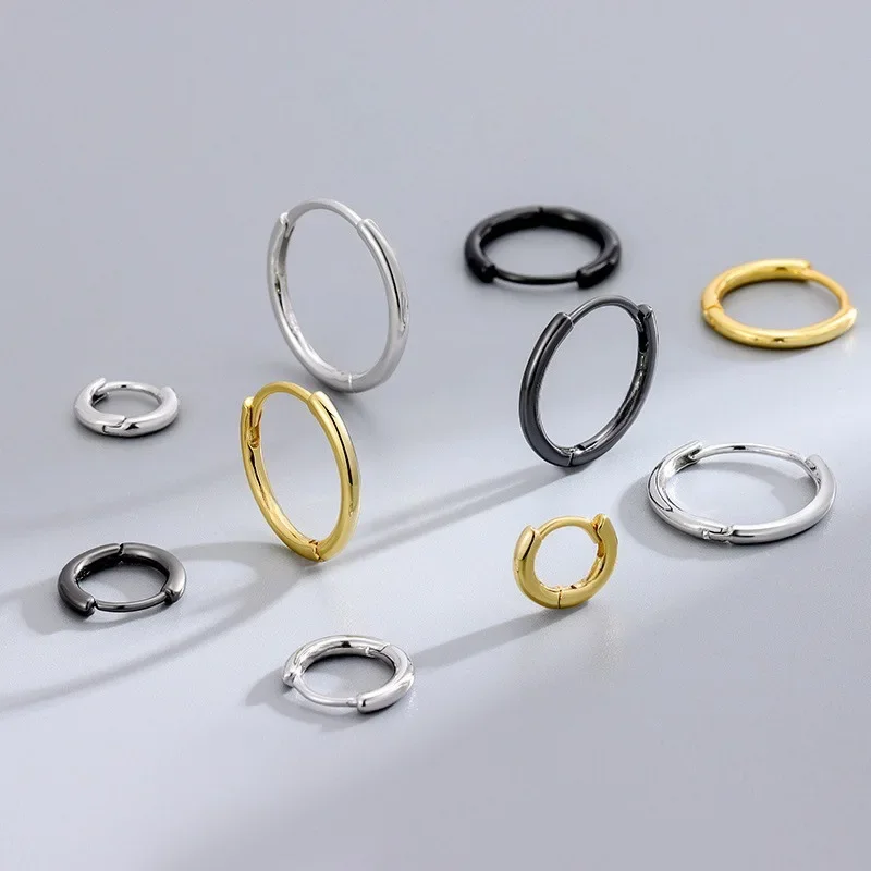 أقراط دائرية سادة صلبة، أقراط صغيرة راقية بسيطة على الموضة اليابانية والكورية، أقراط، أقراط للرجال والنساء