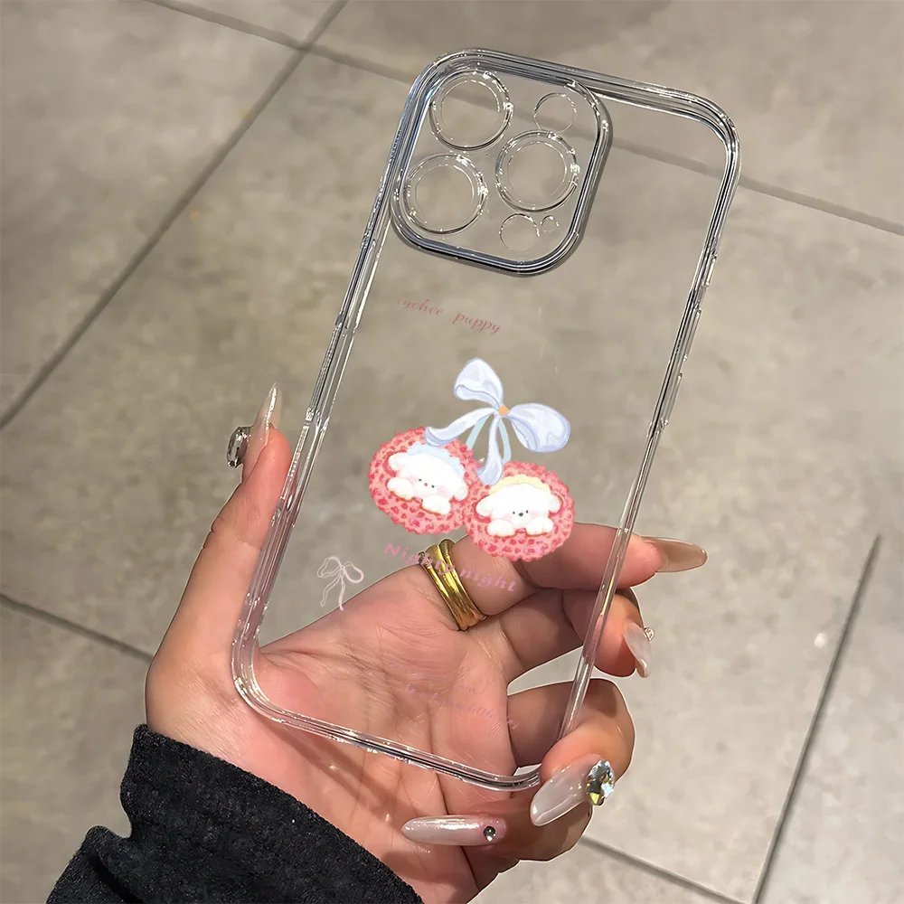 Fantasy Litchi Cute Dog Silicone Phone Case for IPhone 17 16 15 14 13 12 11 Pro Xs Max Air Mini 7 8 6 6s Plus SE 2020 2022 Cover