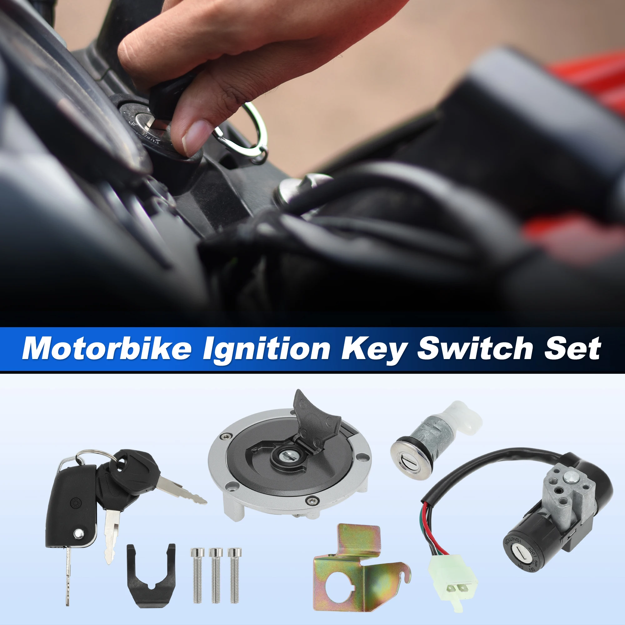 

UXCELL Ignition Key Switch Set No.35010-K26-B02/35010-K26-B03 Motorcycle Ignition Lock