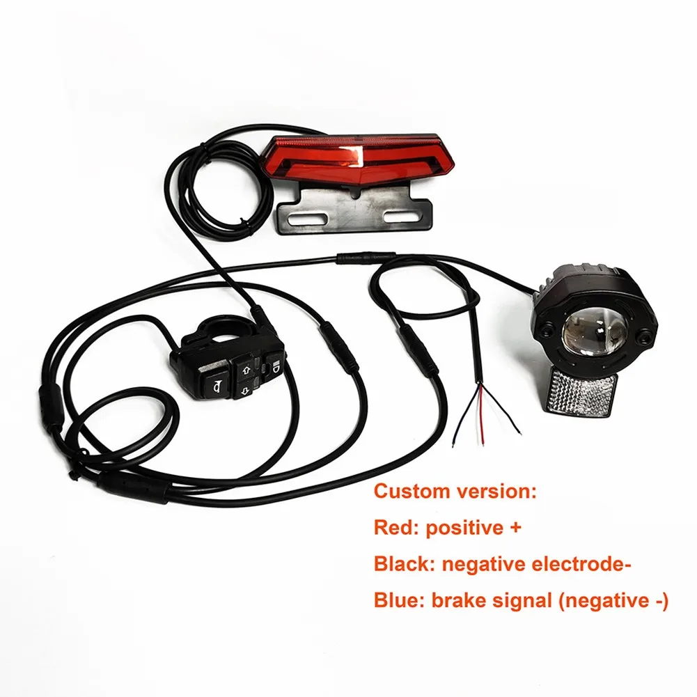 Front Wheel Light Electric Bicycle Wiring 6/8 Pins 132*65*40mm 24-80V 35000 Hours High Power PA6+20GF TPR Power 9W