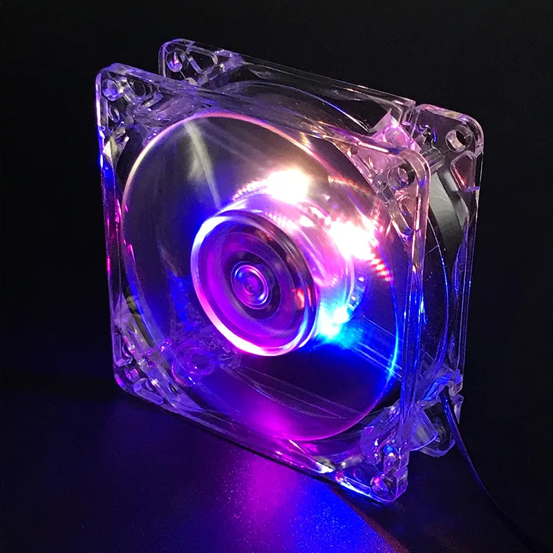 冷却ファン,コンピューターケース付きサイレント冷却ファン,80mm,LEDライト,12v, 7色,pc