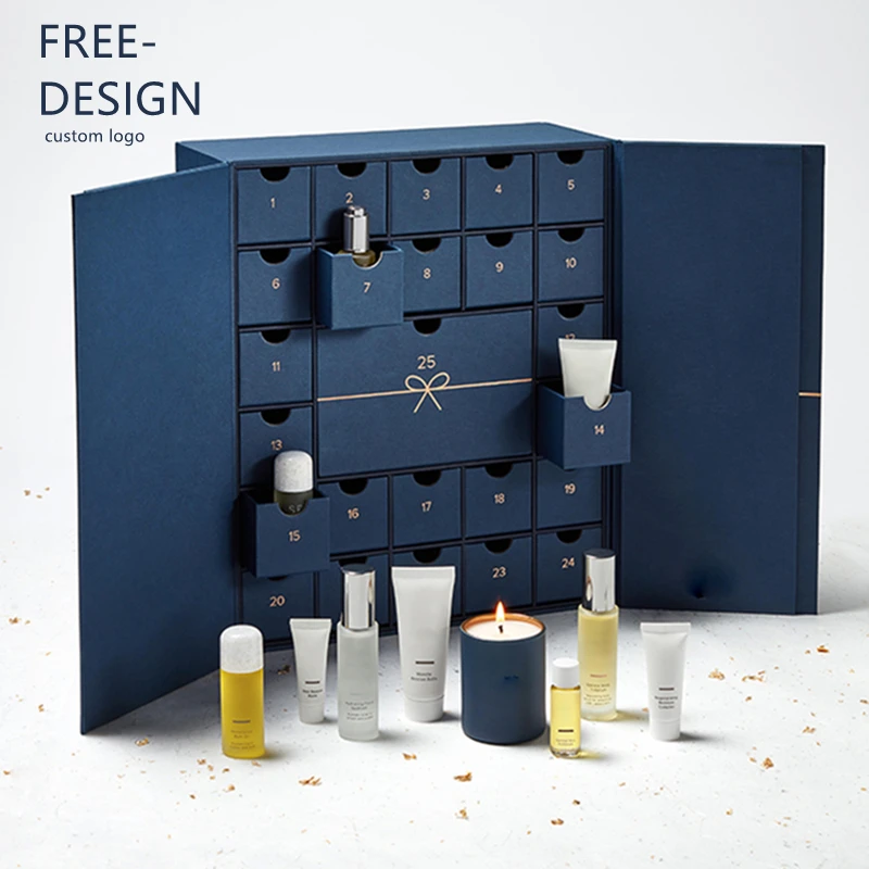 Custom.Factory الفاخرة تقويم القدوم علبة التعبئة والتغليف مستحضرات التجميل تقويم القدوم مع صندوق الأدراج #2