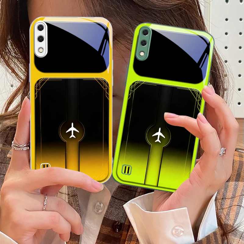 

minimalist tech vibe For Samsung M02 12 Note 8 9 10 20 A 01 A02 A03 Core 04 05 06 10 12 13 14 15 A16 glass Ultra phone case