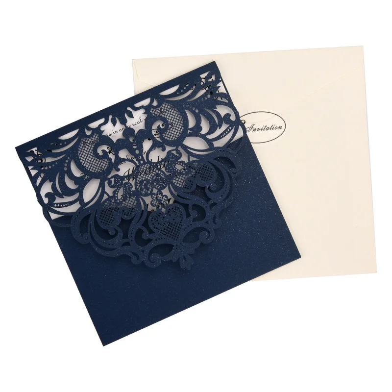 Customized. Factory in Stock European-Style Hollow Paper Carving Invitation Card Wedding Wedding Invitation High-Grade Simple In