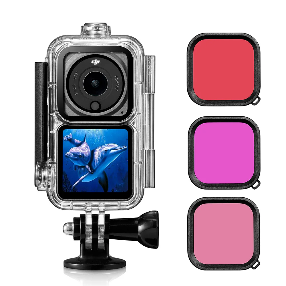 

DJI Action 2 Diving Protection Touchscreen Waterproof Case, Three Color Filter Accessories Underwater Diving Protection Cover