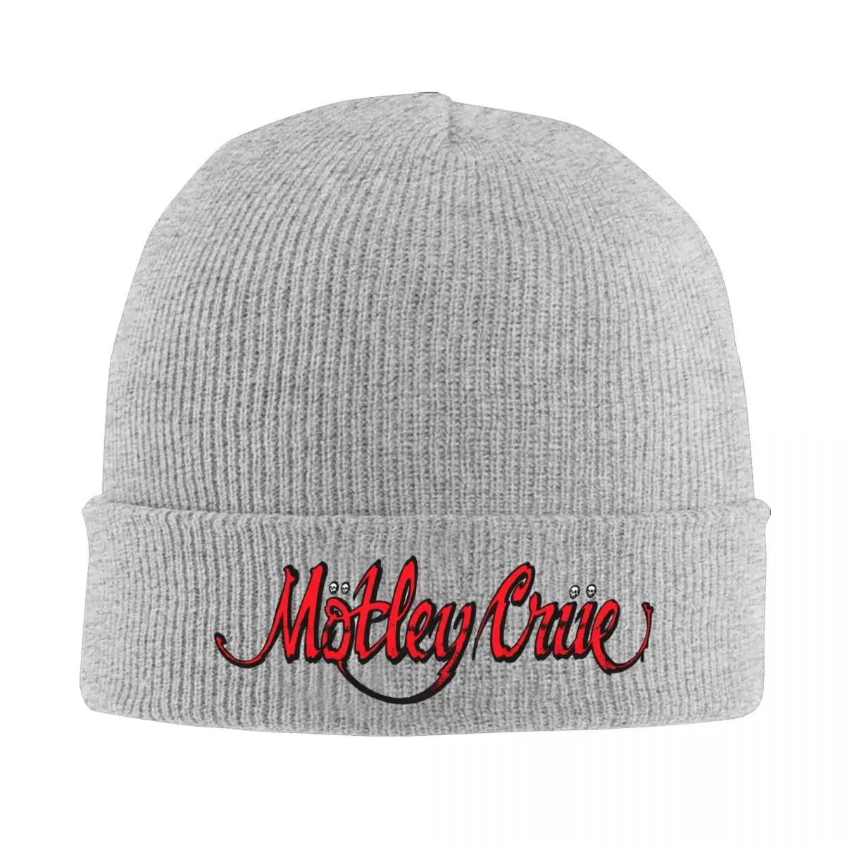 Motleys Crues  Rock Merch Winter Warm Knit Beanie For Unisex Skullies Knitted Caps Rock Band Bonnet Knit Hat