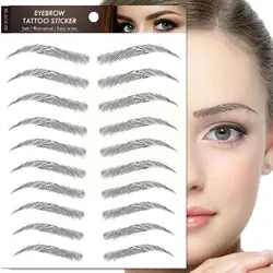 Pegatinas de cejas tipo pelo 6D, maquillaje impermeable, cejas largas, pelo Natural, tatuaje de cejas auténtico