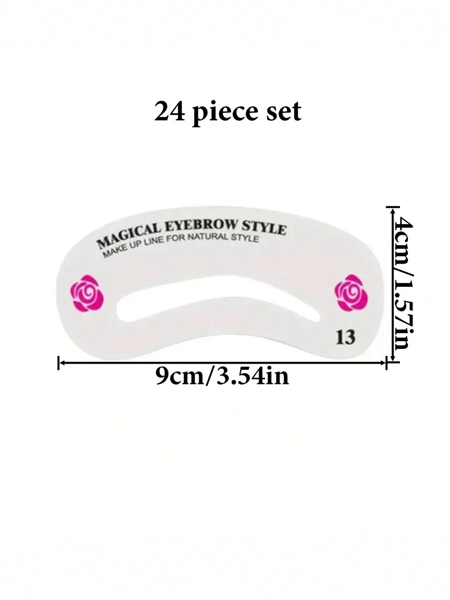 24pcs Eyebrow Shaping Molds for Grooming Styling and Makeup Application Ideal for Travel Bedroom Vanity and Gift Giving