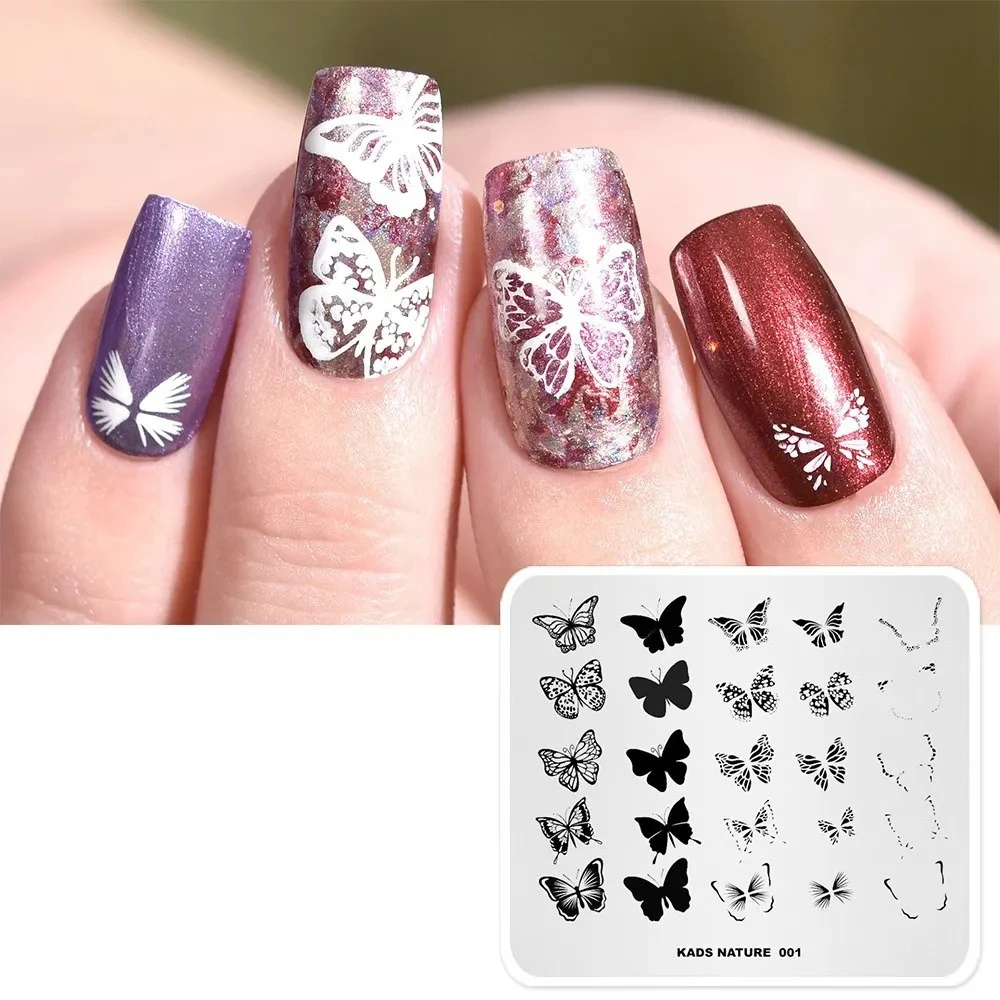 

1 шт., шаблон для штамповки ногтей, система природы, узоры из нержавеющей стали, листья, зонтик, художественное украшение, трафарет для маникюра, инструмент для салона «сделай сам»