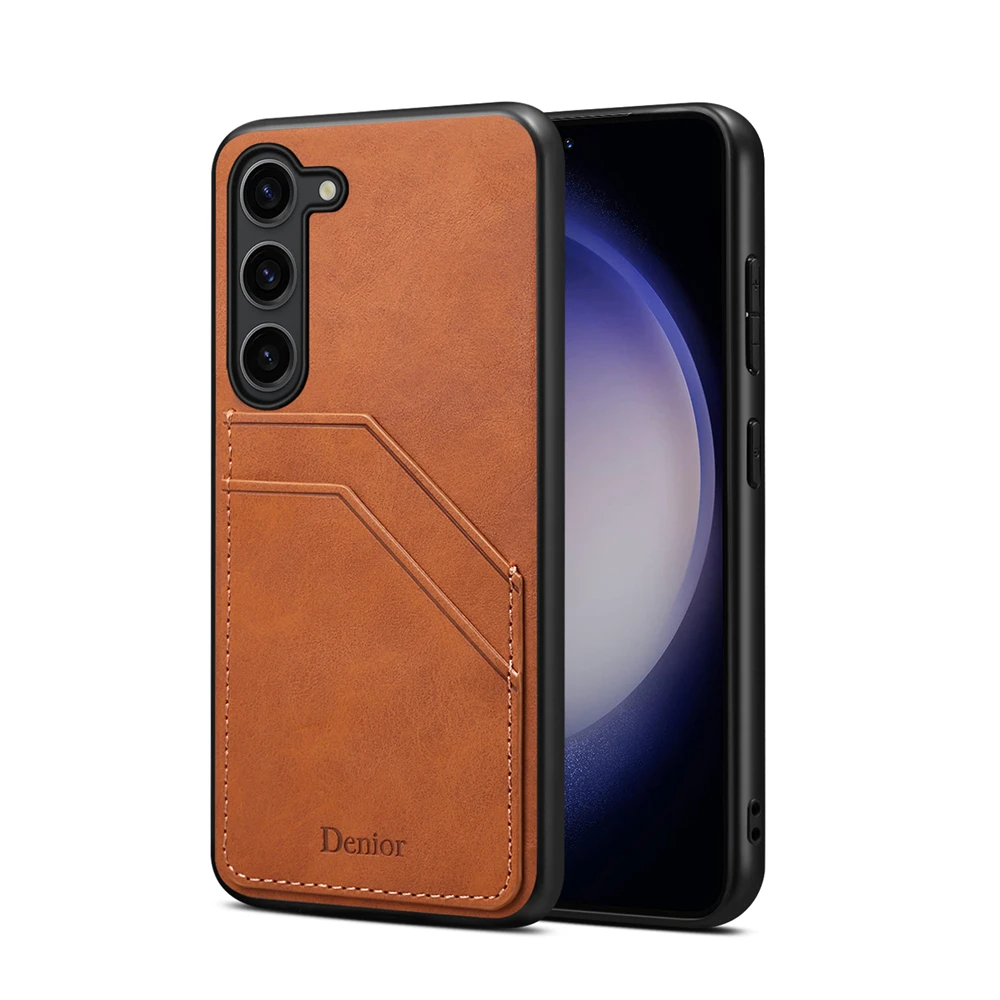 الفاخرة للصدمات فتحة بطاقة الائتمان المحفظة الغطاء الخلفي ماتي ريترو جلدية قضية الهاتف لسامسونج غالاكسي A55 A15 A25 A35 A05 A05S