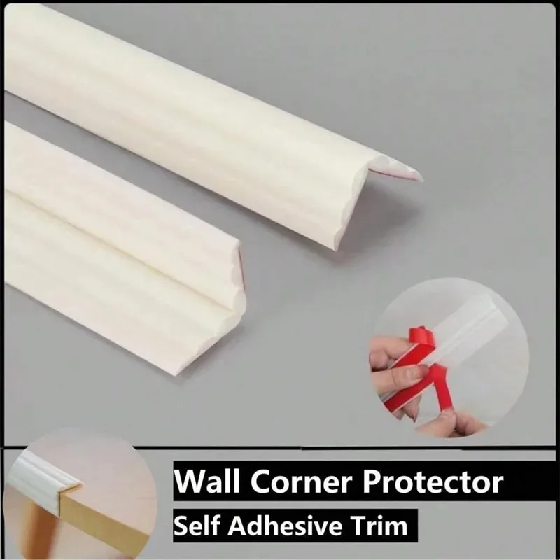 1pc 1m/2mStick Wall Edge Protector, Inside & Outside Corner Guards, Self-Adhesive Molding Trim for Table, Door Frame ﻿