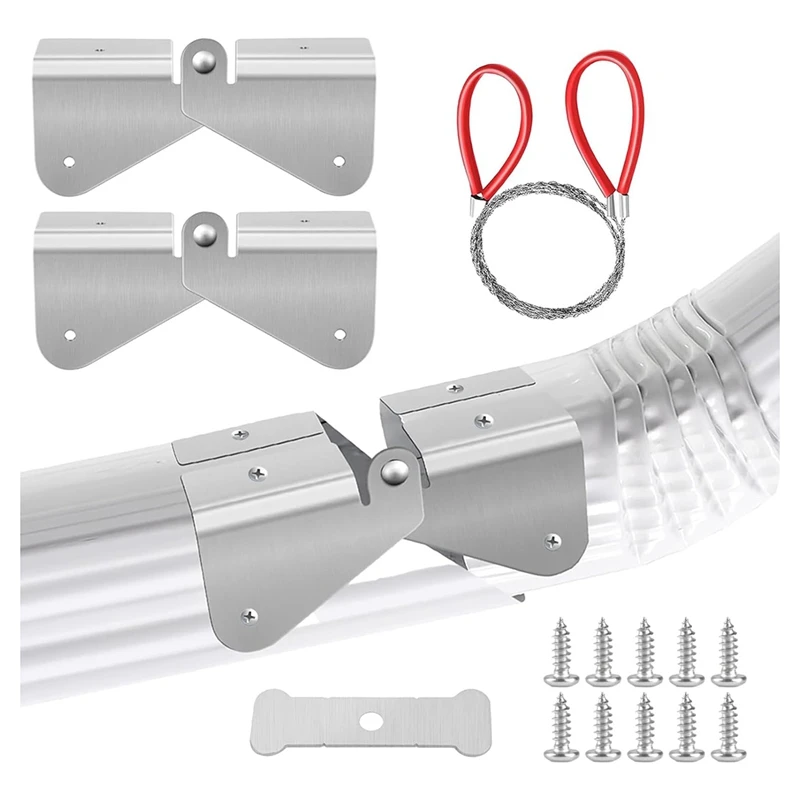 

AB09-Gutter Downspout Hinges,1 Pair/2 Pcs Gutter Extension Hinge,Down Spout Drain Extension Hinge,For Square Rectangle Gutter