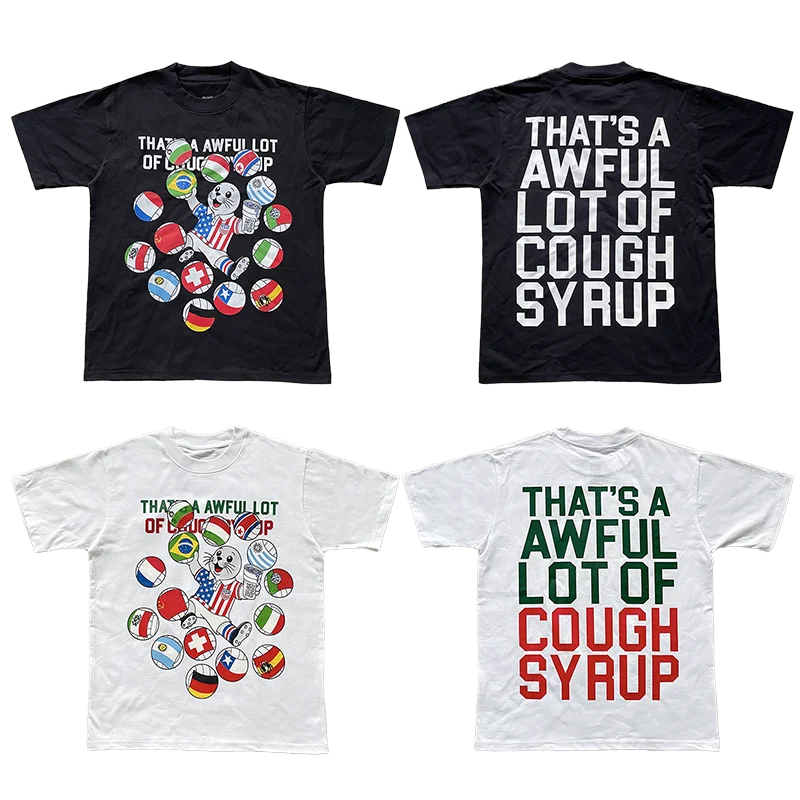 Retro American Cartoon Print Short Sleeve T-Shirt Cotton Breathable Casual Style for Youth Daily Wear Summer T-Shirt