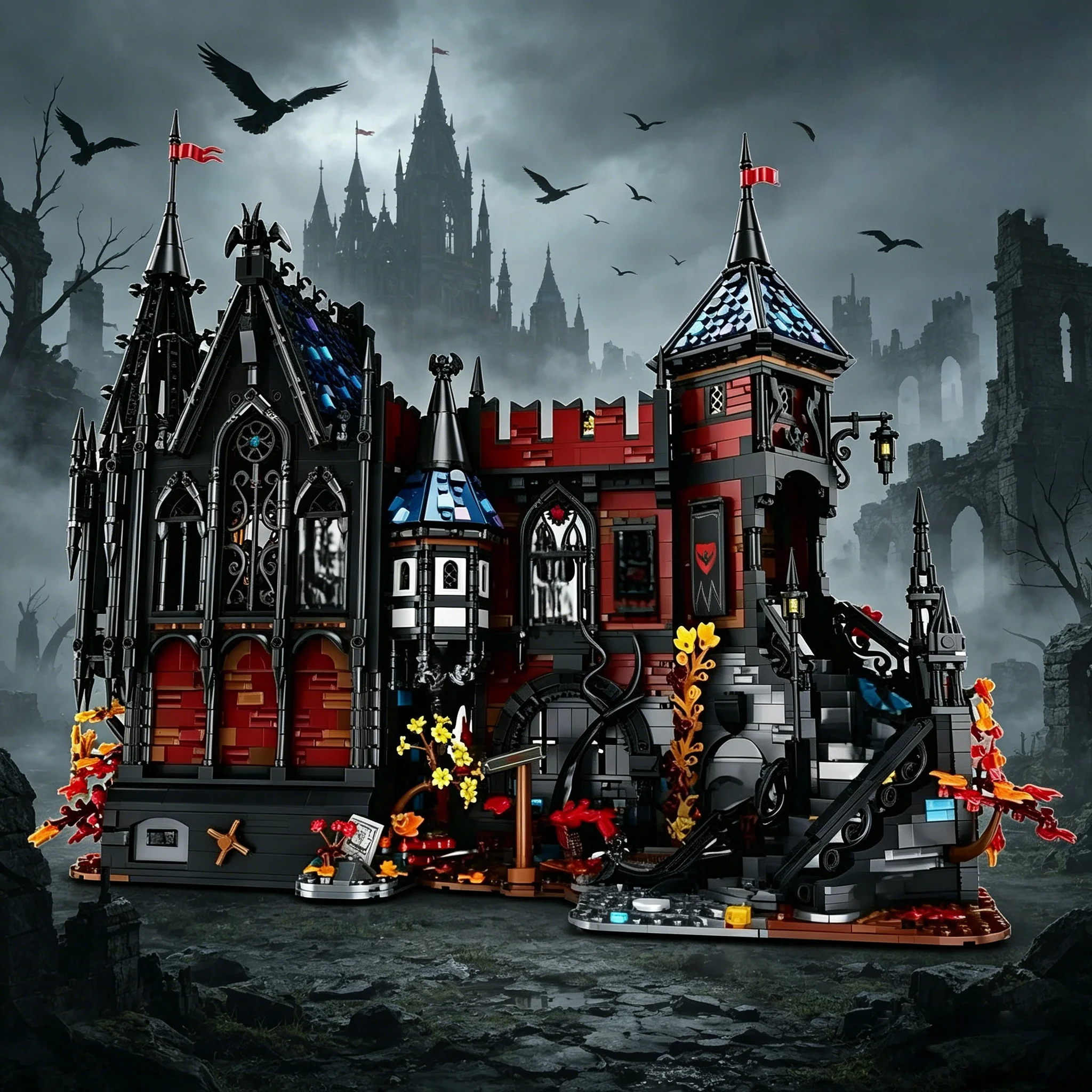 

Transylvania Adventure Building Blocks Street View Castle Model Assembly Building Blocks Toys Adult Birthday Christmas Gifts