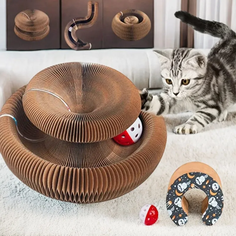 Magic Organ Cat Toy Ball Scratch Board Scratch Funny Post Toys for Round Corrugated Durable Kitten Grinding Claw Pet Accessorie