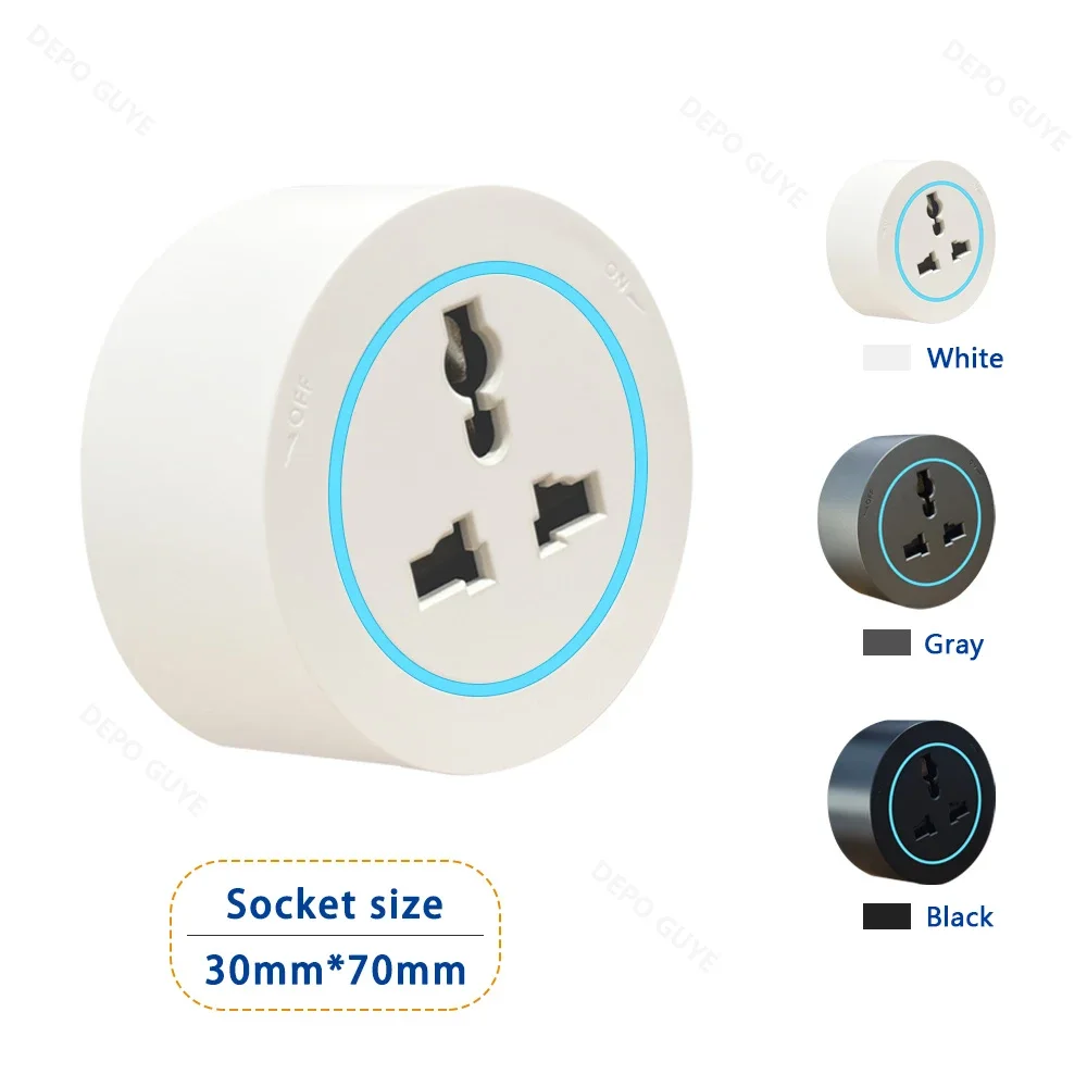 Power Track Socket EU/FR/Italy/Israeli USB Type-C Round Romovable Adapter Home Kitchen Wall Mounted Universal Electrical Outlet